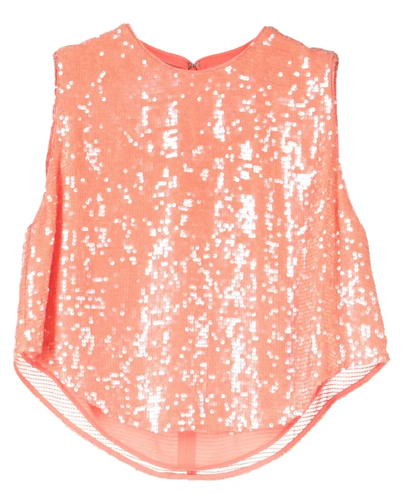 LAPOINTE Top mit Pailletten - Orange Orange