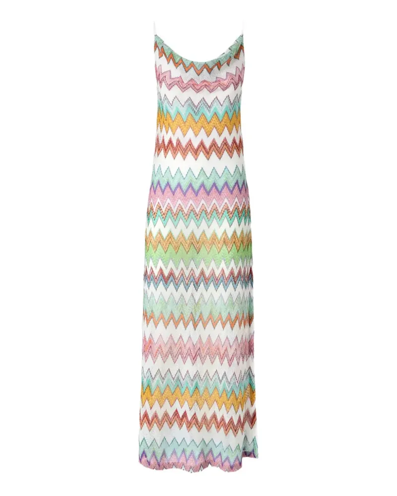 Missoni Langes Cover-Up mit Makro-Zickzack-Muster und Schlitzen - Weiß Weiß