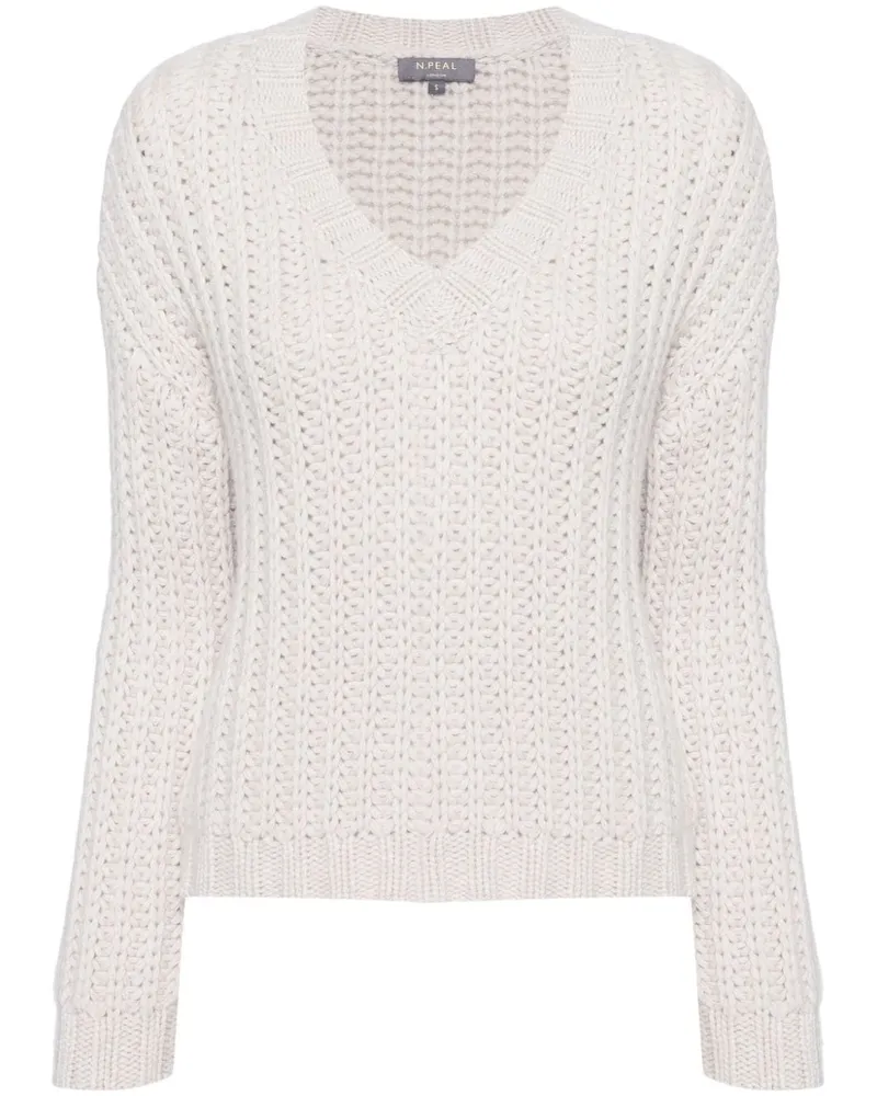 N.Peal Grob gestrickter Pullover - Nude Nude