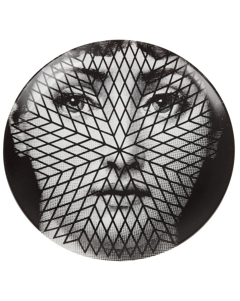 Fornasetti Wandteller mit Print Schwarz