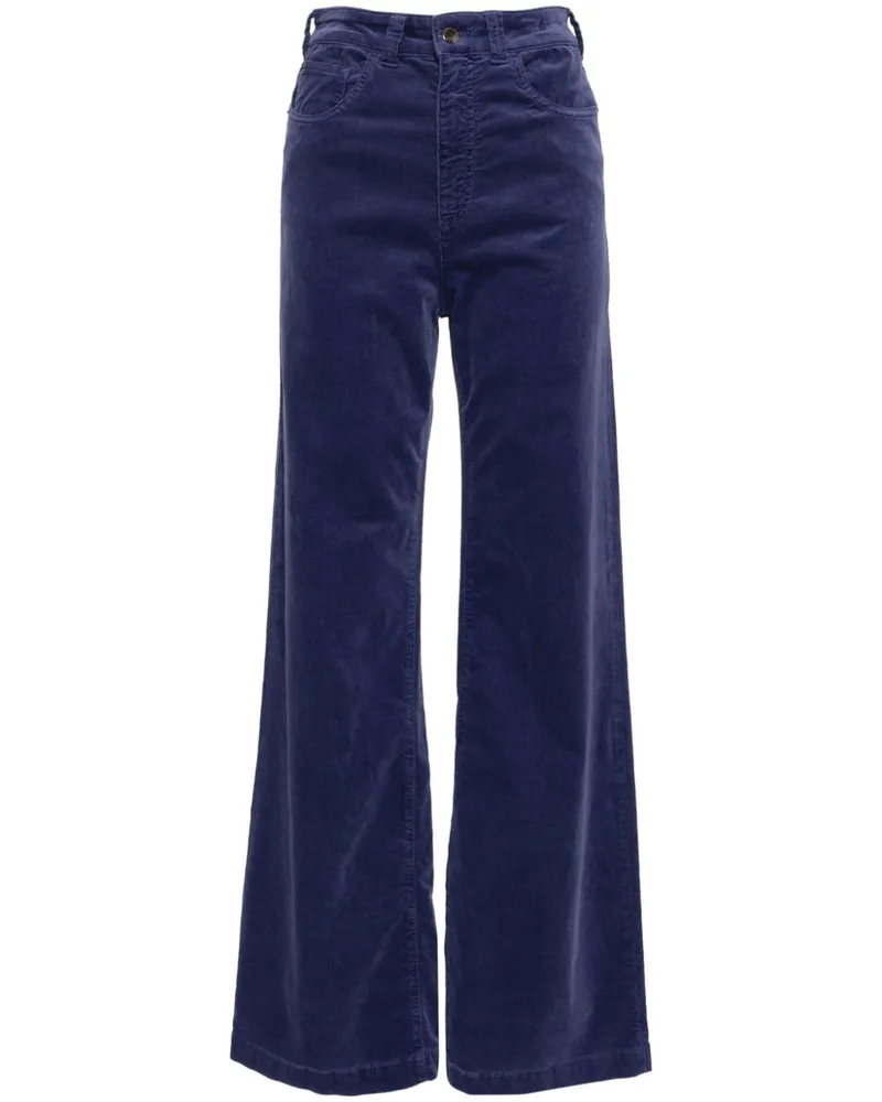 Emporio Armani Cord-Palazzohose mit hohem Bund - Violett Violett