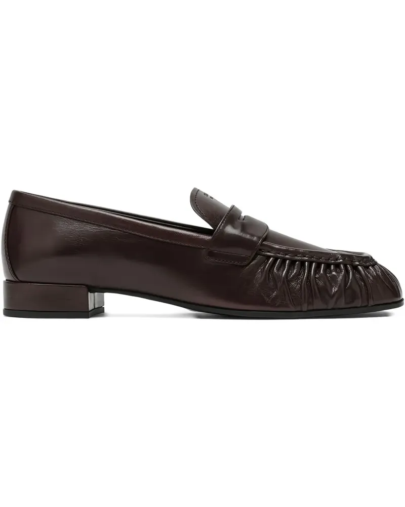 Prada Geraffte Loafer - Braun Braun