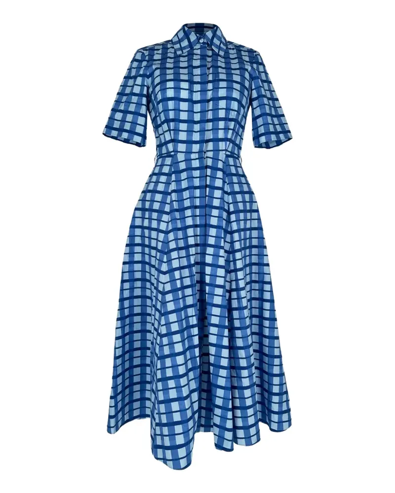 EMILIA WICKSTEAD Kariertes Rubie Midi-Hemdkleid - Blau Blau