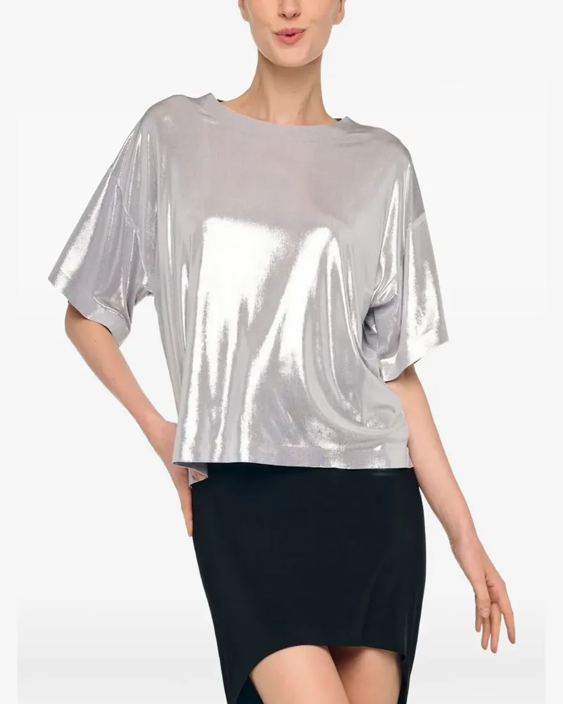 Norma Kamali boxy short-sleeve T-shirt - Silber Silber