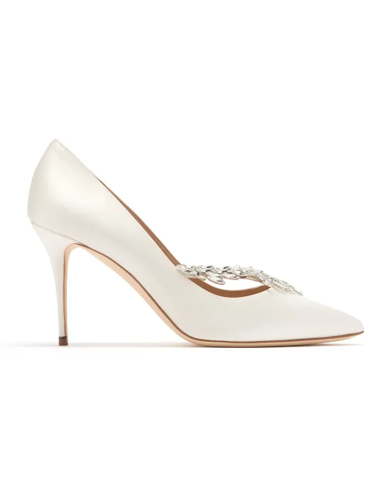 Manolo Blahnik Nadira Pumps mit Kristallen - Weiß Weiß