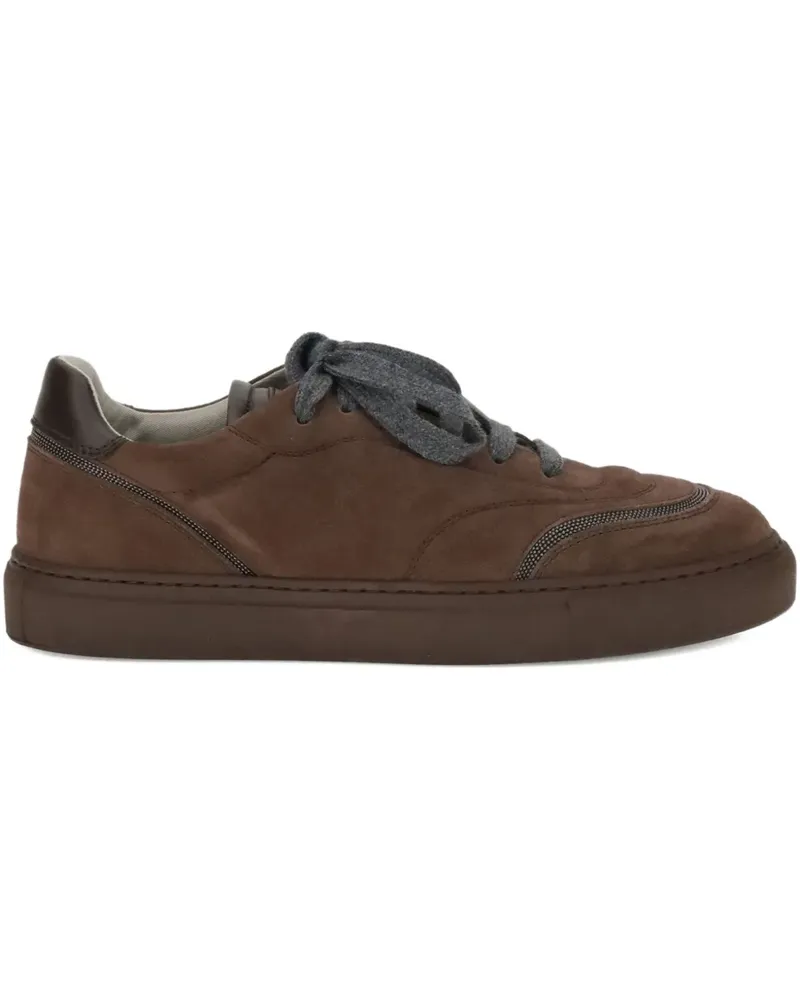 Brunello Cucinelli Monili Sneakers mit Kettendetail - Braun Braun