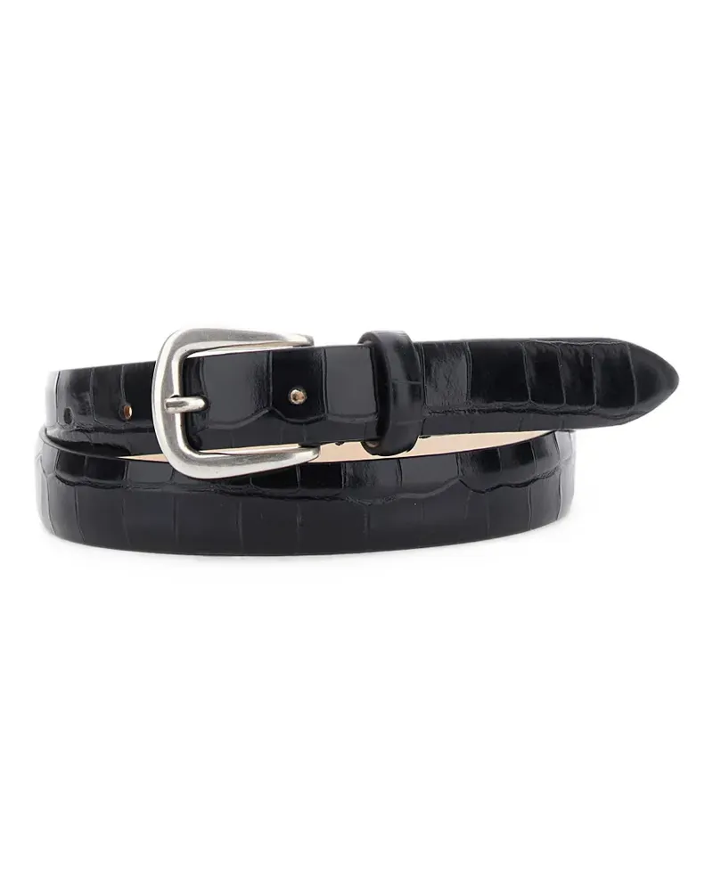 Mauro Grifoni croc-effect leather belt - Schwarz Schwarz