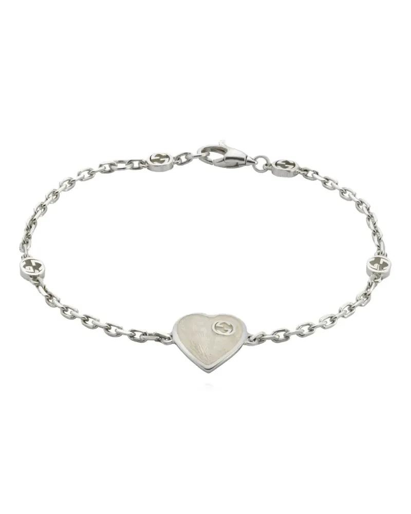 Gucci heart-pendant Interlocking G bracelet - Silber Silber