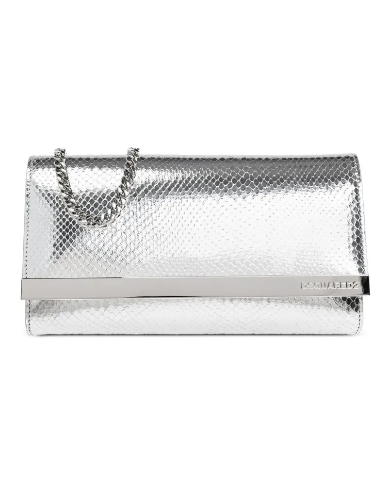 Dsquared2 Clutch mit Schnalle - Silber Silber