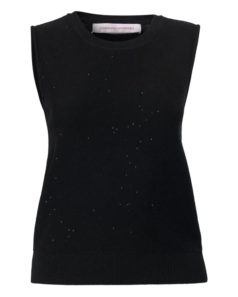 Carolina Herrera New York Tanktop mit Pailletten - Schwarz Schwarz