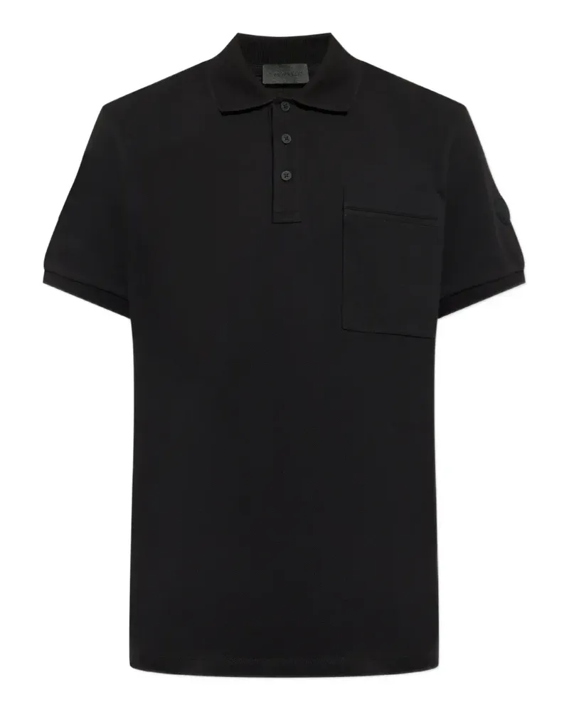 Moncler chest-pocket polo shirt - Schwarz Schwarz