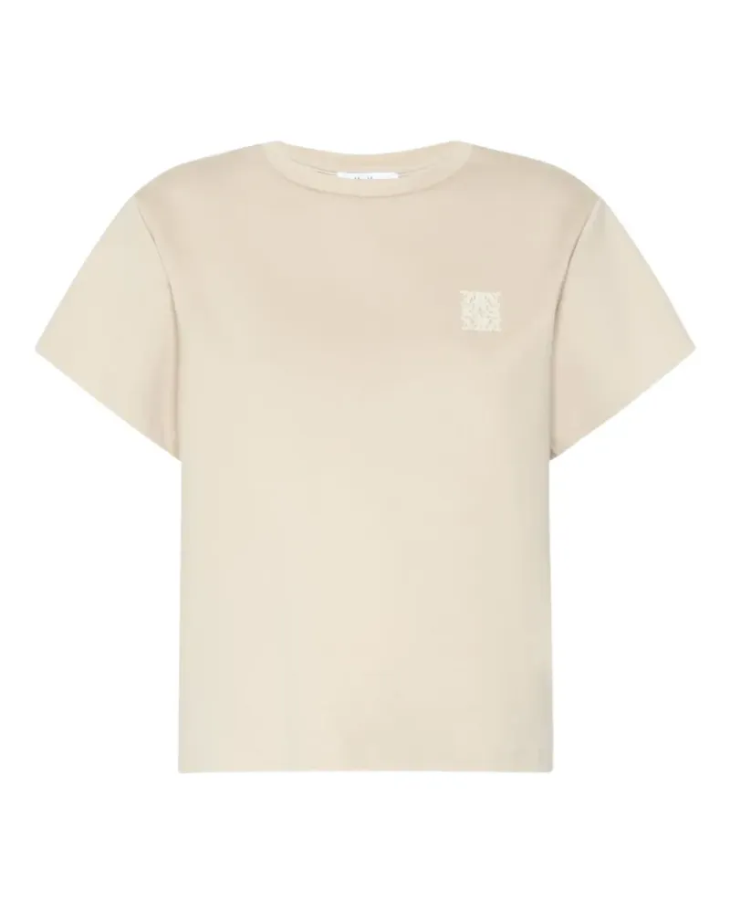 Max Mara Quagga logo-embroidered T-shirt - Nude Nude