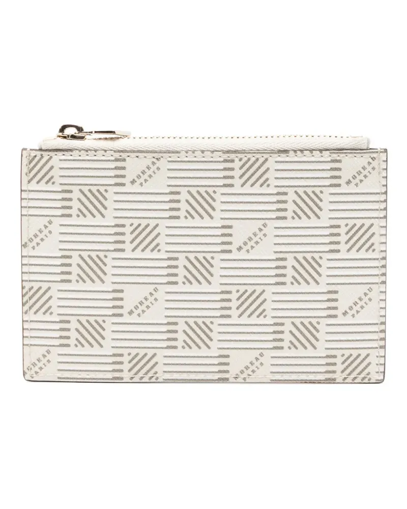 Moreau Paris geometric-pattern zipped wallet - Nude Nude