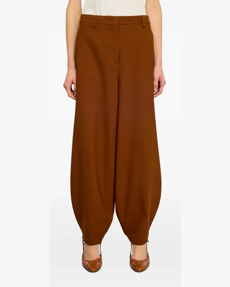 Semicouture Tessa high-waisted pleated trousers - Braun Braun
