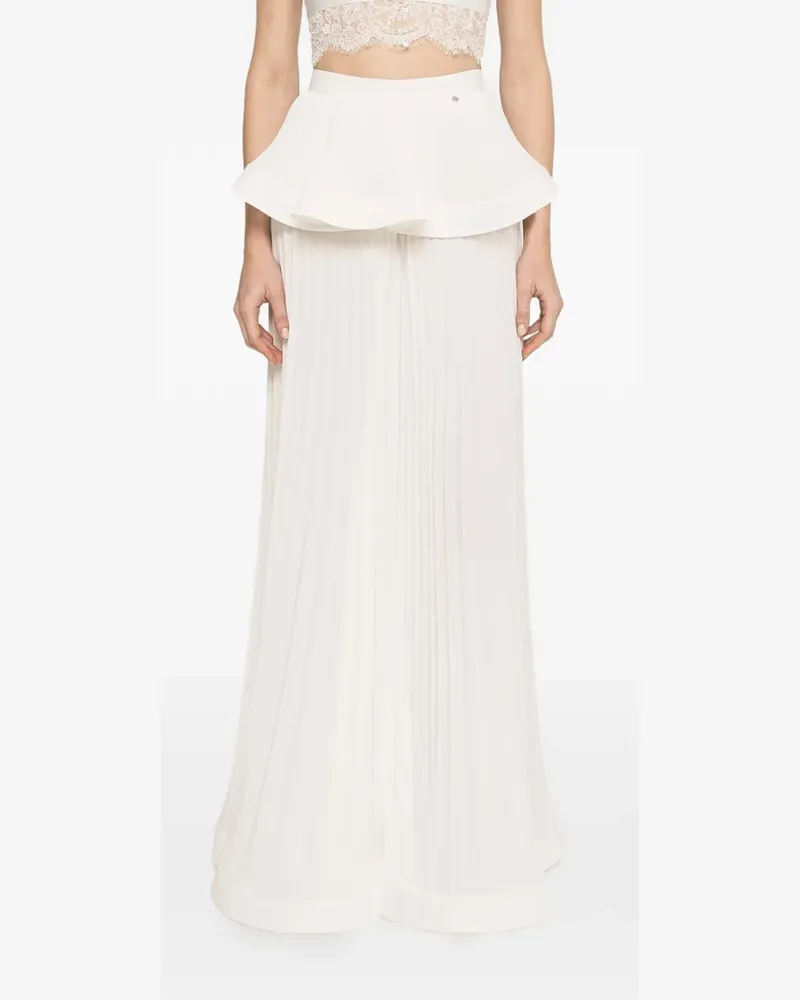 NISSA pleated palazzo pants - Weiß Weiß