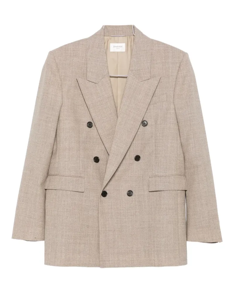 Saint Laurent double-breasted wool blazer - Nude Nude