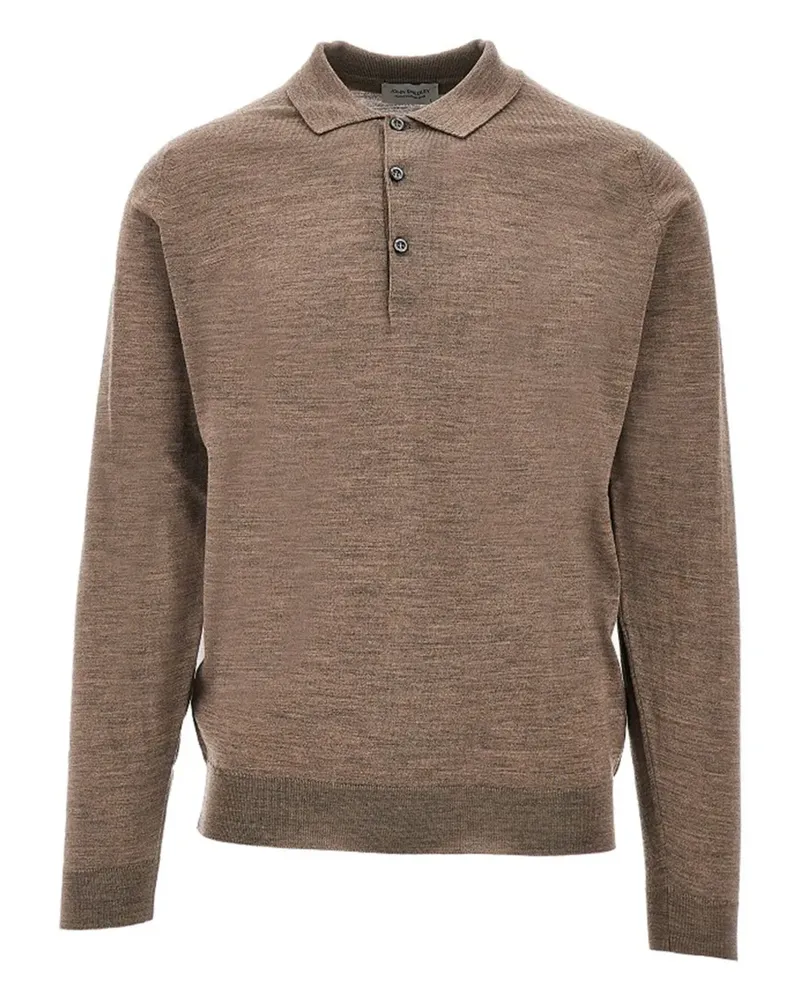 John Smedley Geknöpftes Belpe Poloshirt - Braun Braun
