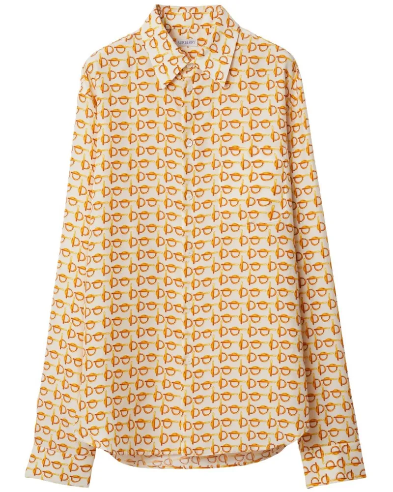 Burberry B Hemd aus Seide - Orange Orange