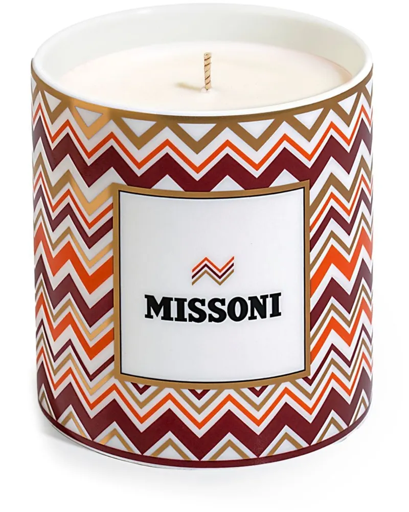 Missoni Home Iconic Kerze mit Zickzack-Print - Weiß Weiß