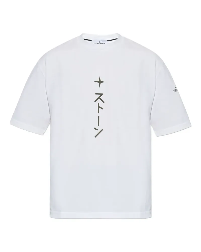 Stone Island star-print cotton T-shirt - Weiß Weiß