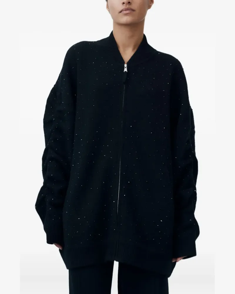 ALLUDE Cardigan mit Reißverschluss - Schwarz Schwarz