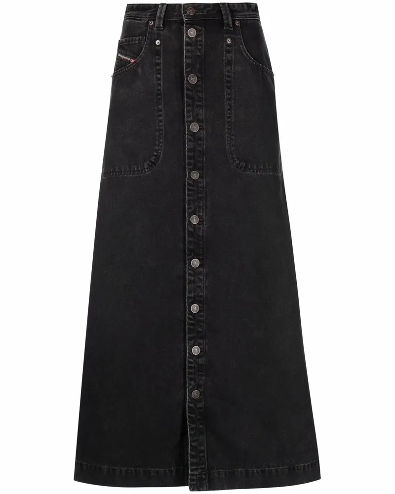 Diesel De-Albus-L Jeansrock in A-Linie - Schwarz Schwarz