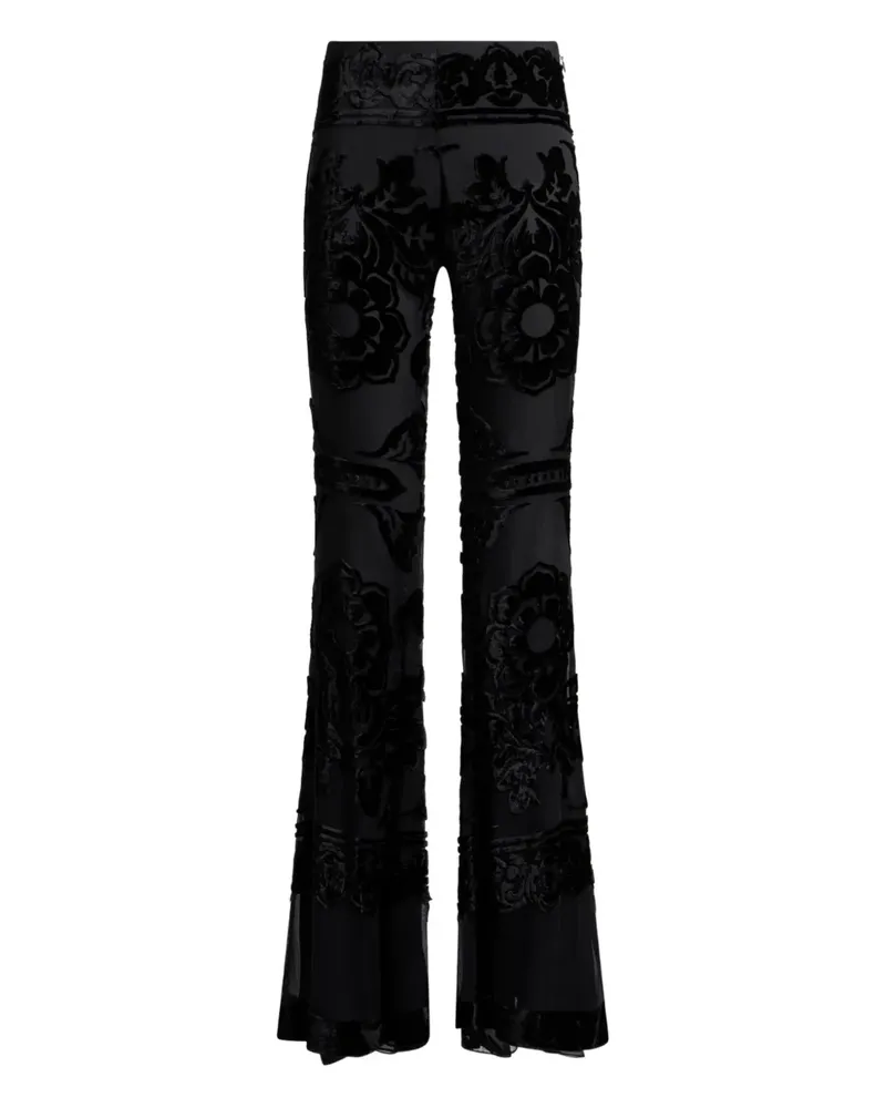 Etro Geblümte Schlaghose - Schwarz Schwarz