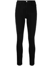 Frame Denim Hoch sitzende Skinny-Jeans Schwarz