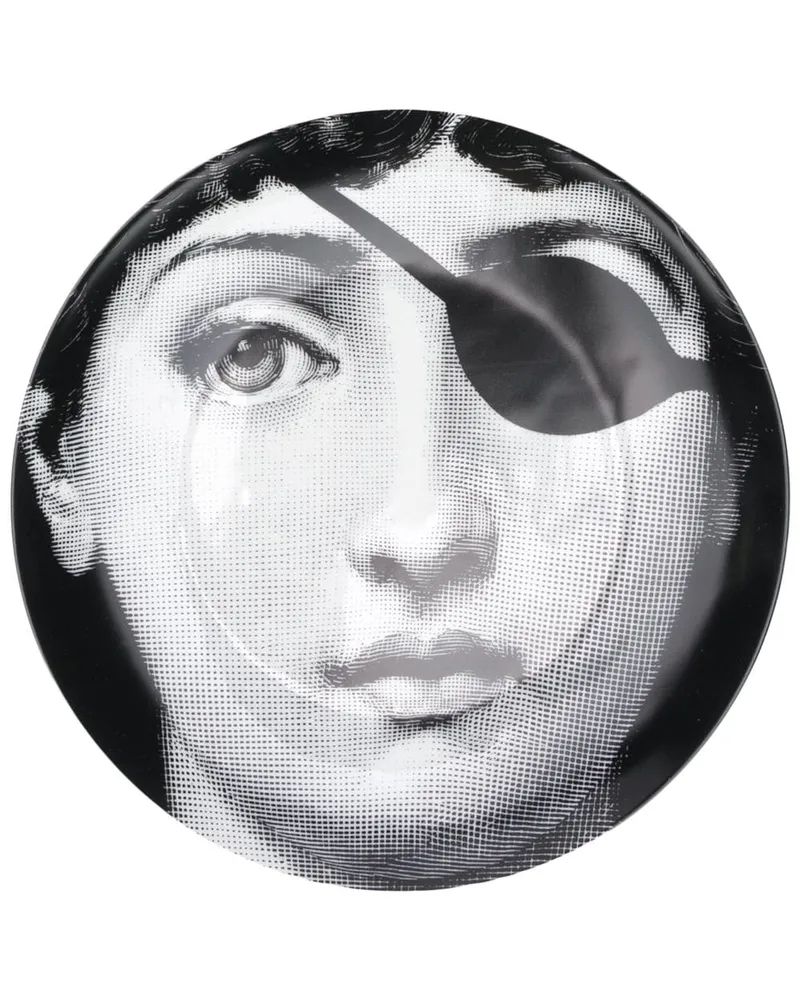 Fornasetti Wandteller mit Lina-Cavalieri-Print Schwarz