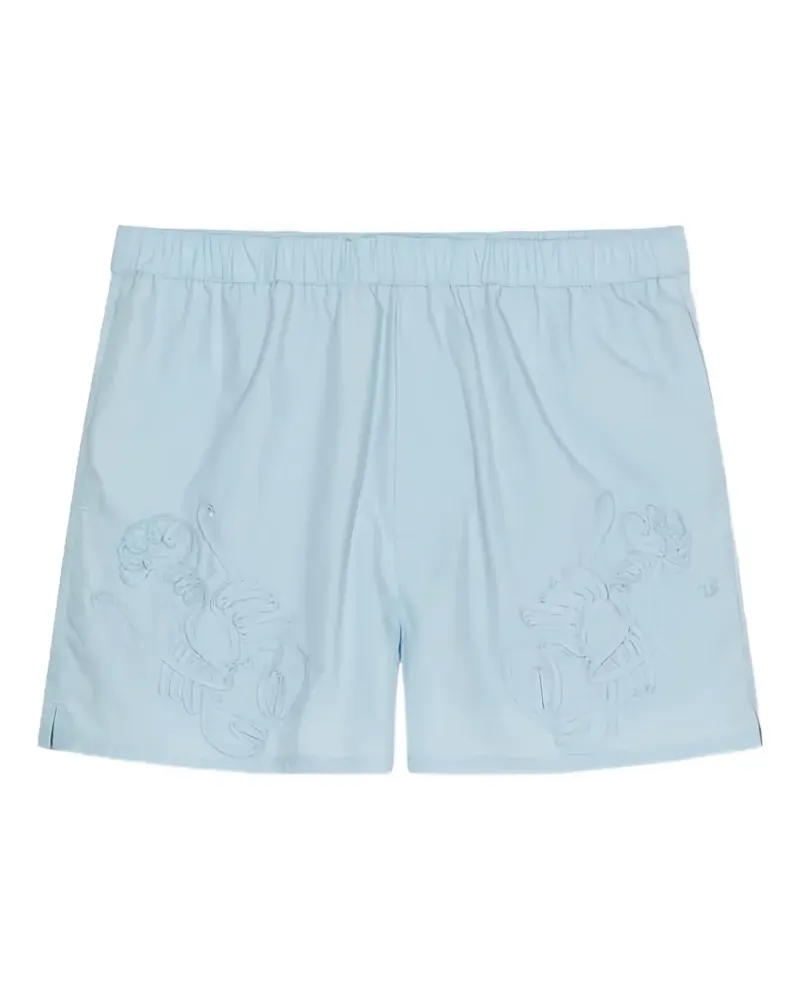 Closed embroidered-details shorts - Blau Blau