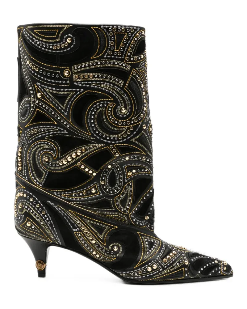 Versace studded leather ankle boots - Schwarz Schwarz
