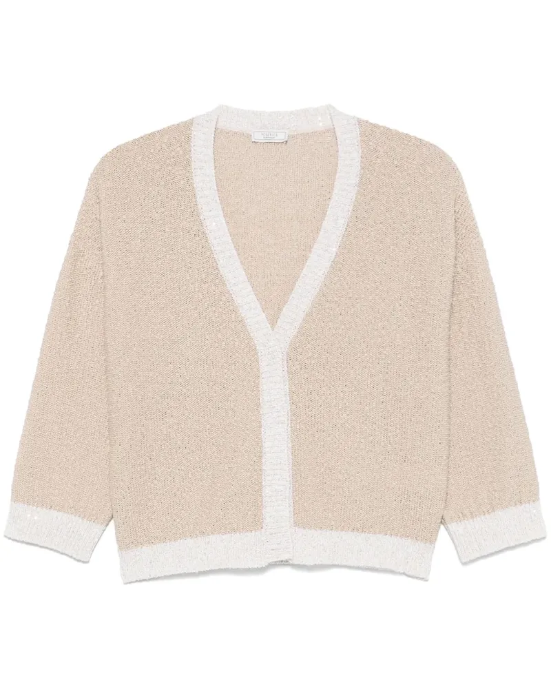 Peserico Cardigan mit Pailletten - Nude Nude