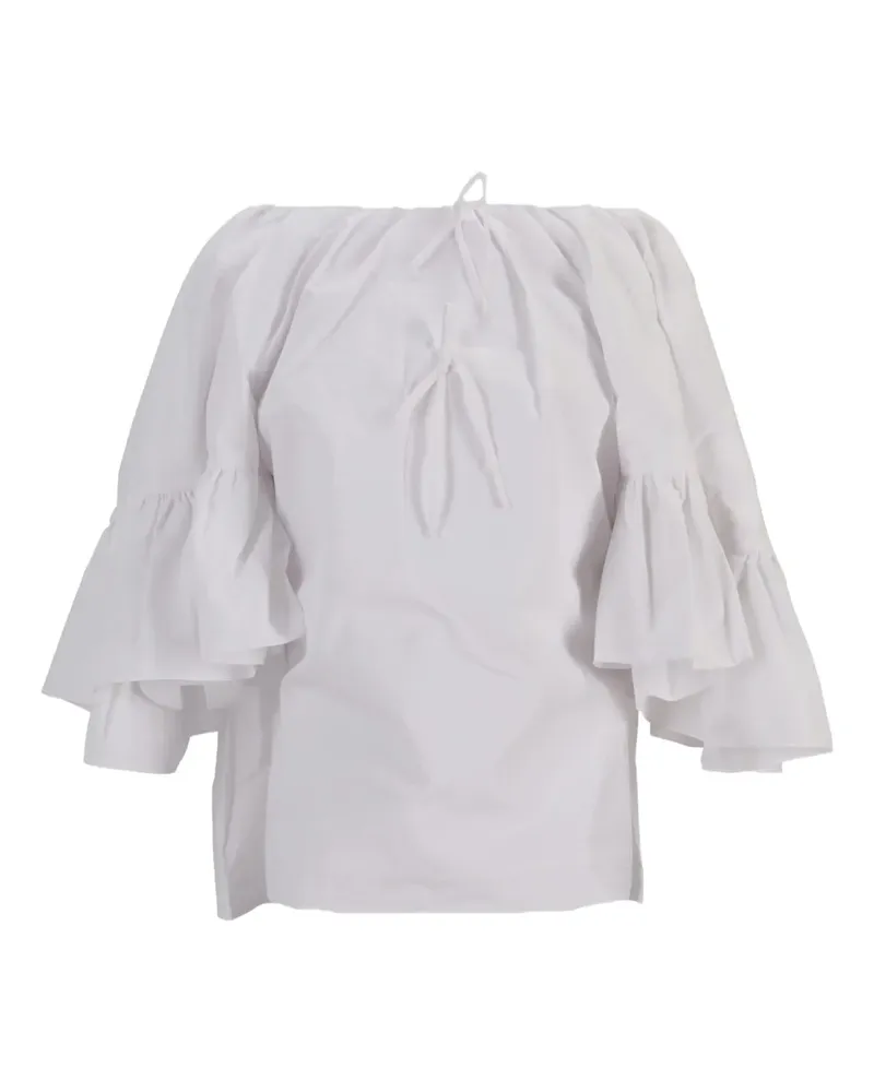 Meryll Rogge Bluse mit Rüschenärmeln - Weiß Weiß