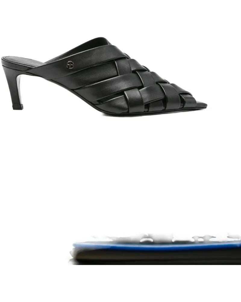 Anine Bing Gewebte Eve Mules 55mm - Schwarz Schwarz