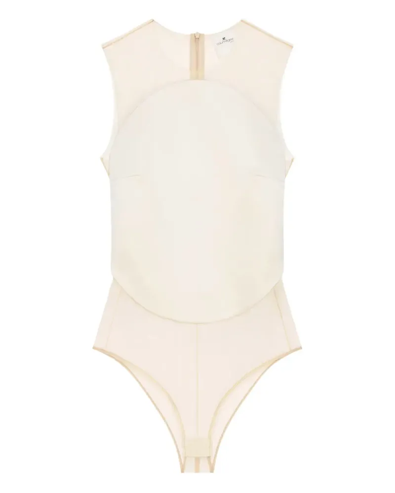 Courrèges Body mit semi-transparentem Einsatz - Nude Nude