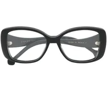 Eckige Oversized-Brille - Schwarz