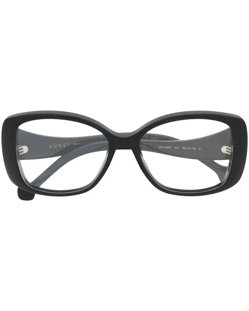 Gucci Eckige Oversized-Brille - Schwarz Schwarz