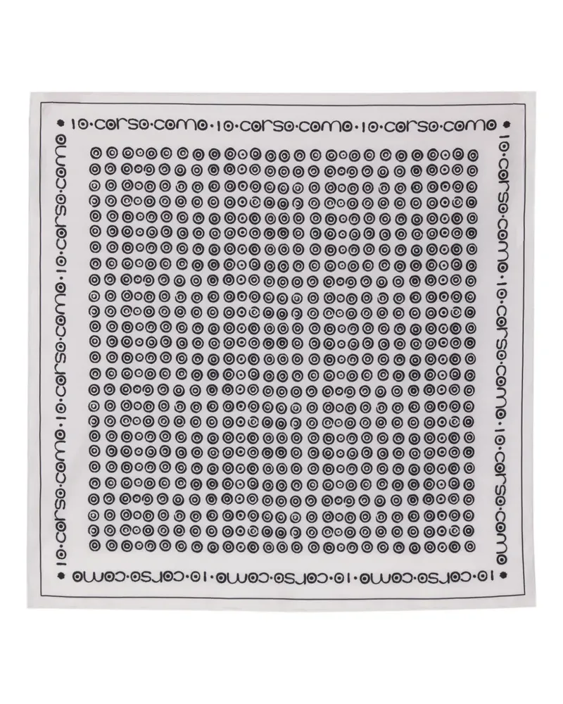 10 Corso Como Schal mit Punktemuster - Weiß Weiß