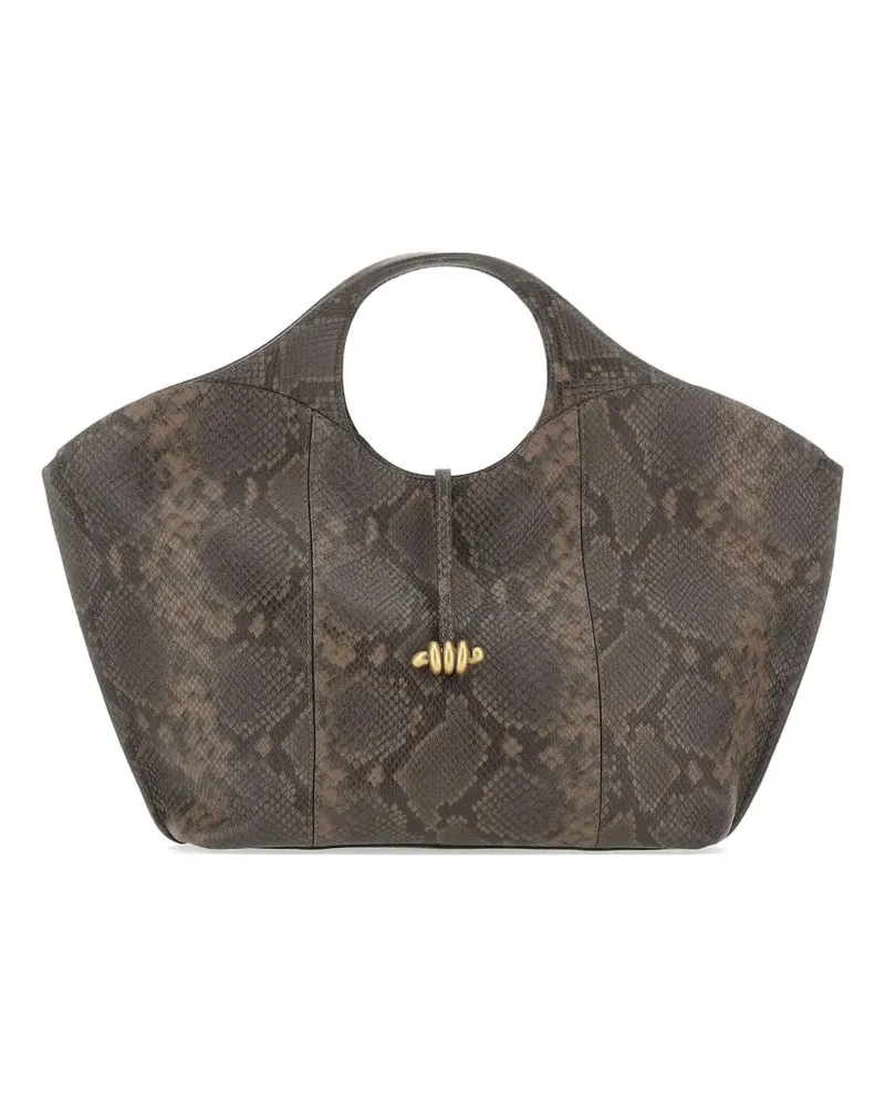 Gianni Chiarini Infinity python-effect leather tote bag - Braun Braun