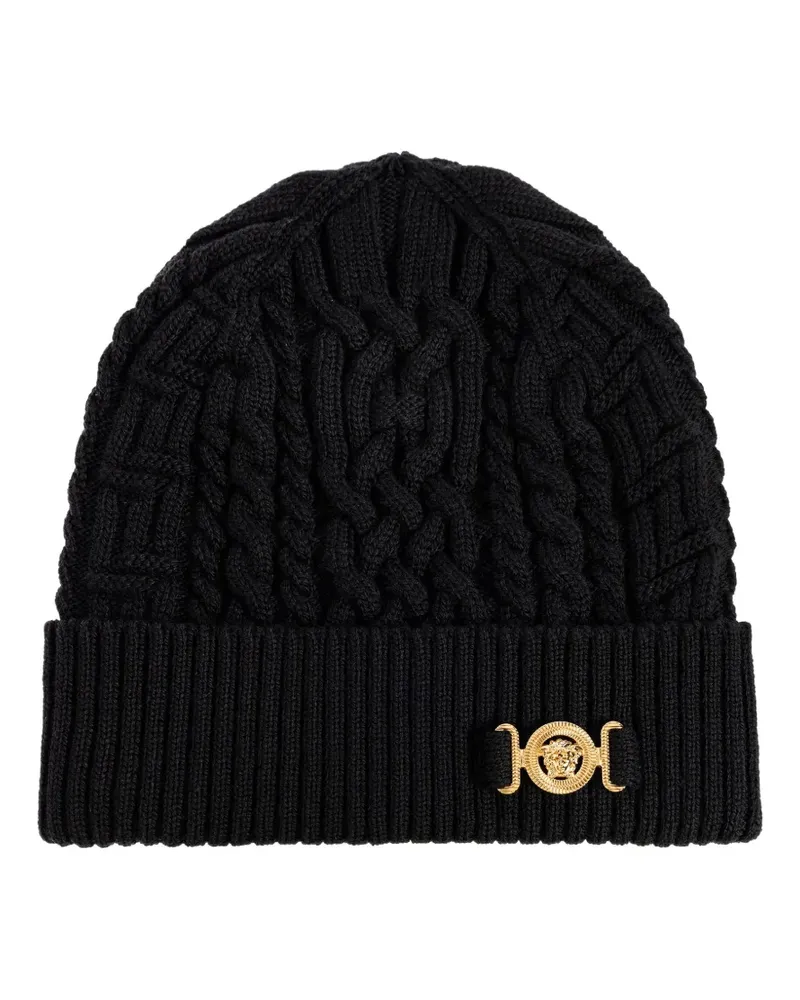 Versace Medusa Head-motif cable-knit beanie - Schwarz Schwarz