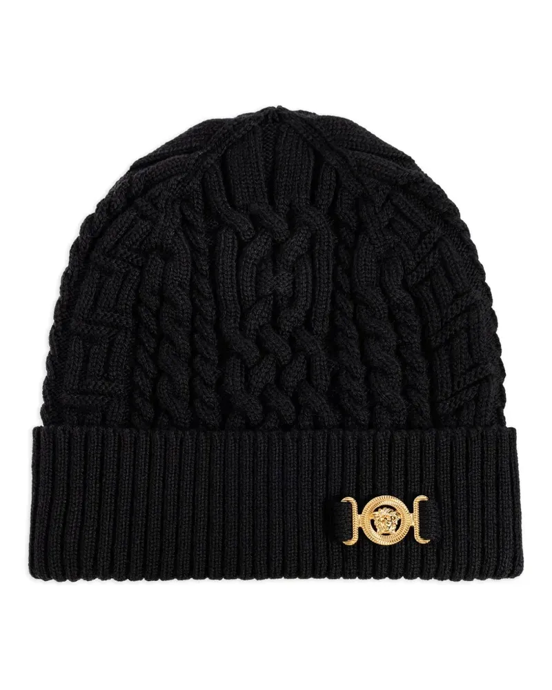 Versace Beanie mit Medusa-Kopf - Schwarz Schwarz