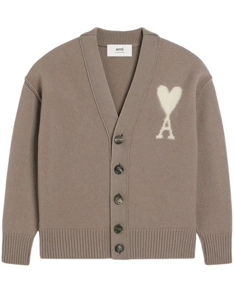 AMI Paris Ami de Coeur Cardigan - Nude Nude