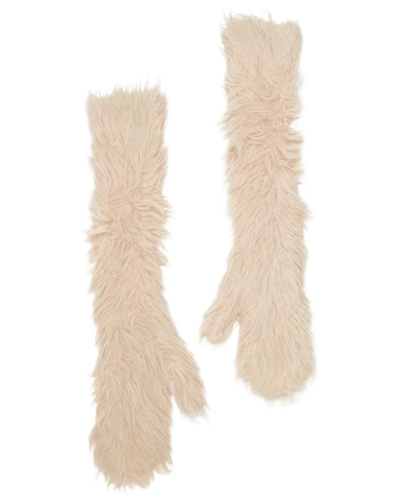 Acne Studios Handschuhe mit Shearling - Nude Nude