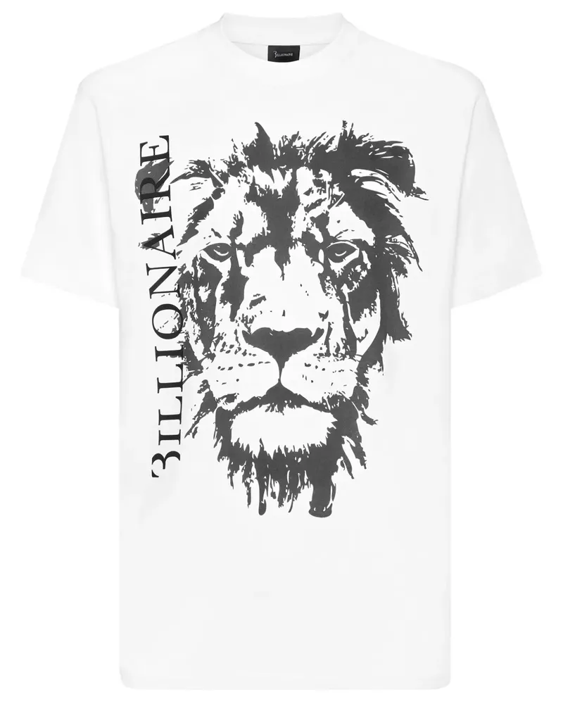 Billionaire T-Shirt mit Logo-Print - Weiß Weiß