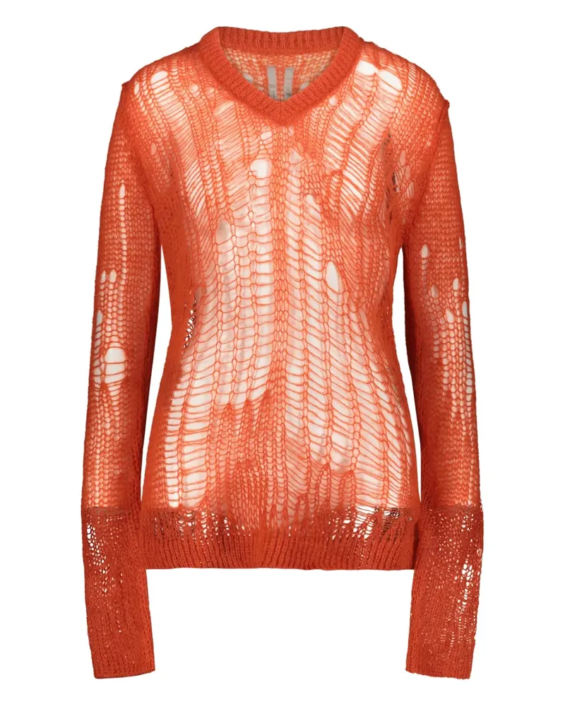 Rick Owens Spider Pullover mit V-Ausschnitt - Orange Orange