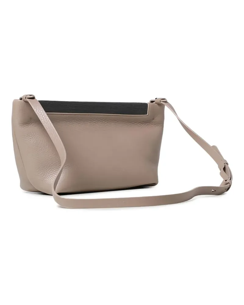 Brunello Cucinelli grained-leather shoulder bag - Nude Nude