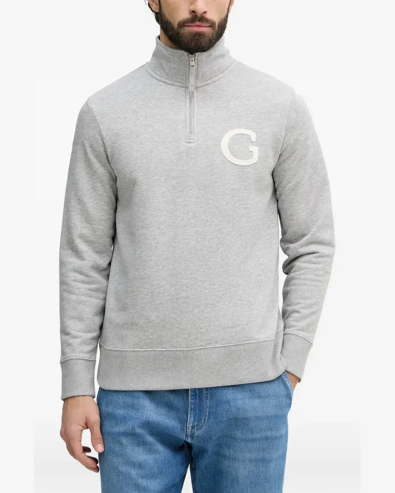 Gant logo-patch quarter-zip sweater - Grau Grau