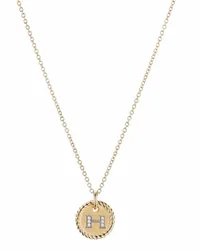 David Yurman 18kt Gelbgoldhalskette Initial H mit Diamanten Gold