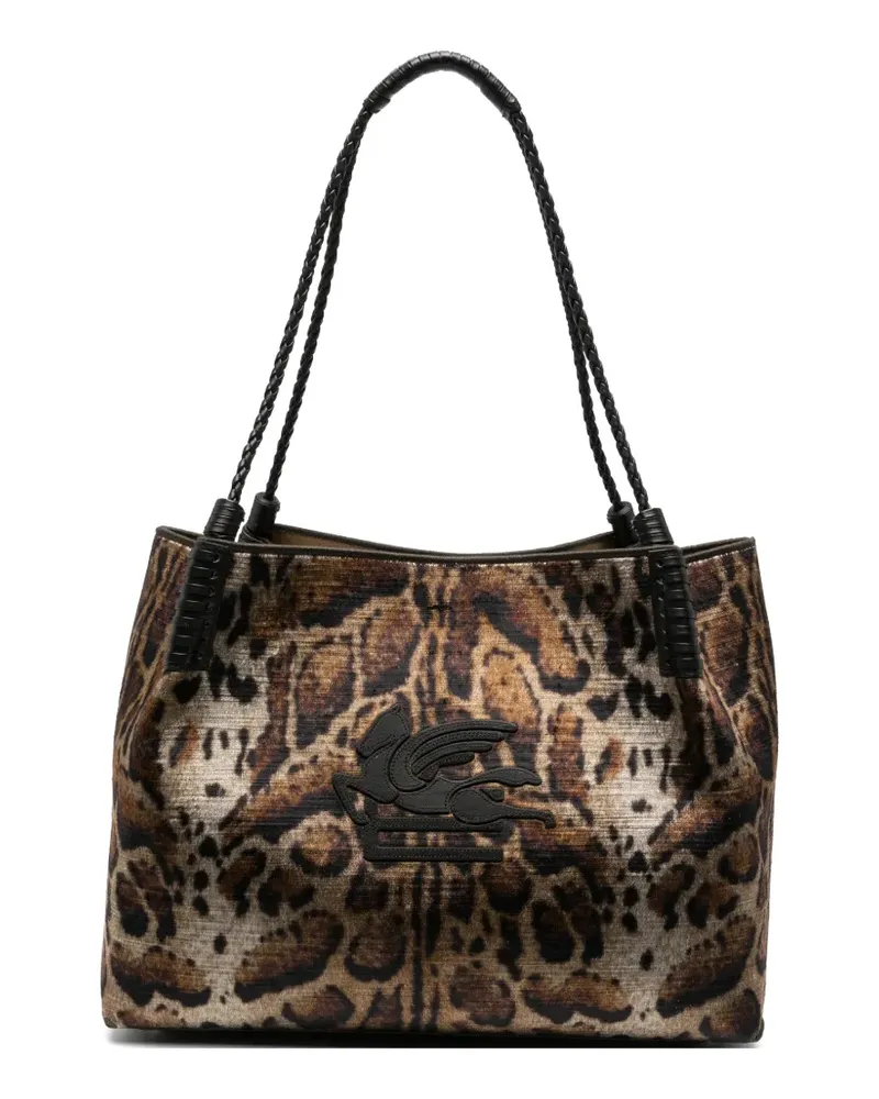 Etro Libra Tote Bag mit Leopardenprint - Braun Braun