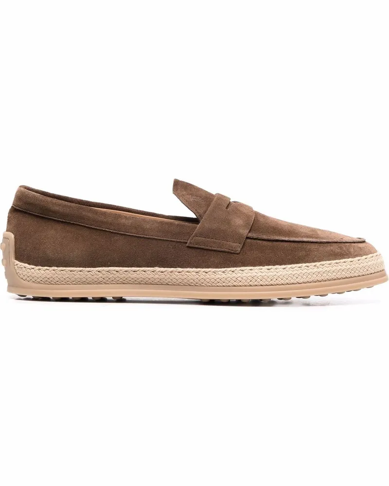 TOD'S Penny-Loafer mit gewebter Borte - Braun Braun